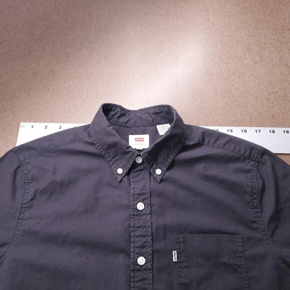 Levis Button Up Shirt Men S Black Short Sleeve Casual Streetwear Minimalist - Picture 4 of 12